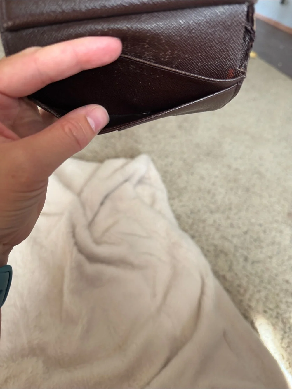 Brown Checkered Men's Cardholder Wallet